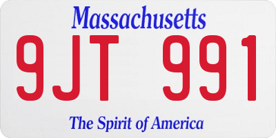 MA license plate 9JT991