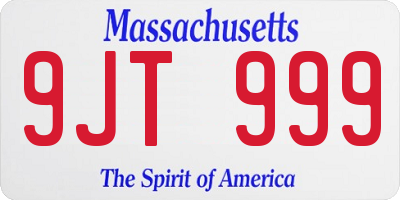 MA license plate 9JT999