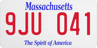 MA license plate 9JU041