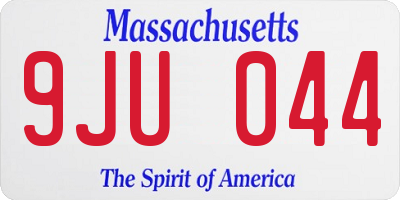 MA license plate 9JU044