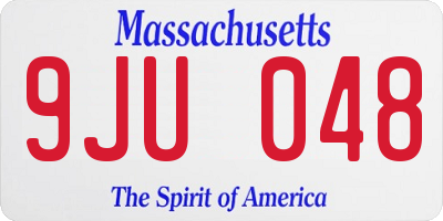 MA license plate 9JU048