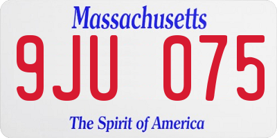 MA license plate 9JU075