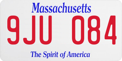 MA license plate 9JU084