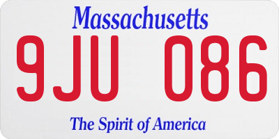 MA license plate 9JU086