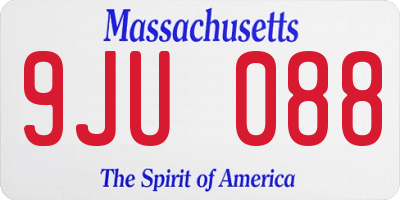 MA license plate 9JU088