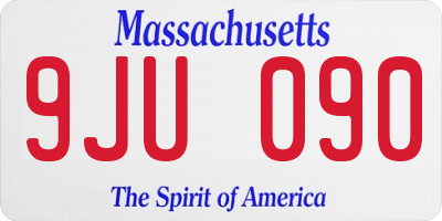 MA license plate 9JU090