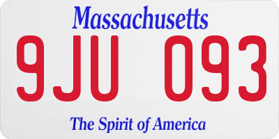MA license plate 9JU093