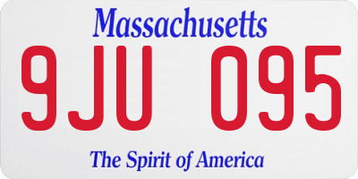 MA license plate 9JU095