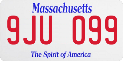 MA license plate 9JU099