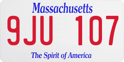 MA license plate 9JU107