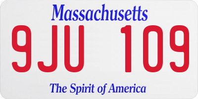MA license plate 9JU109