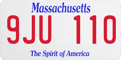 MA license plate 9JU110
