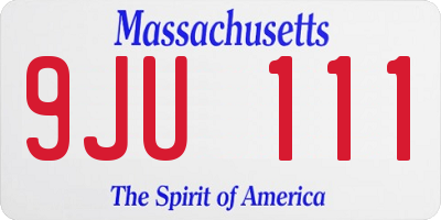 MA license plate 9JU111