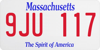MA license plate 9JU117