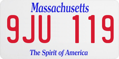 MA license plate 9JU119
