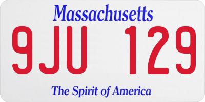 MA license plate 9JU129