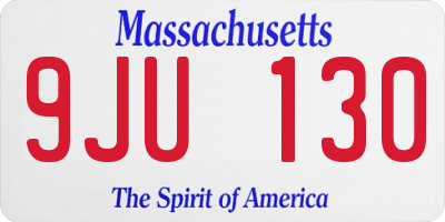 MA license plate 9JU130