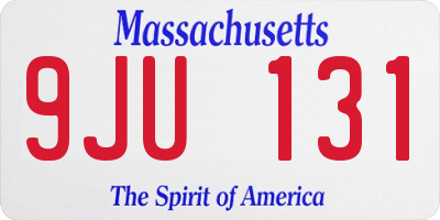 MA license plate 9JU131