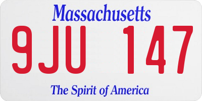 MA license plate 9JU147