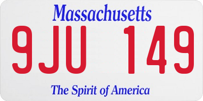 MA license plate 9JU149