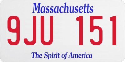 MA license plate 9JU151