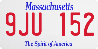 MA license plate 9JU152