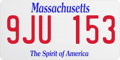 MA license plate 9JU153