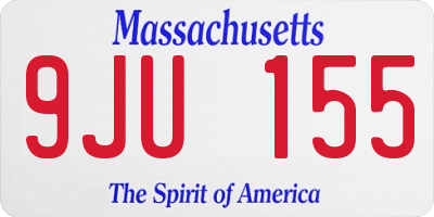 MA license plate 9JU155