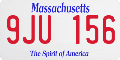 MA license plate 9JU156