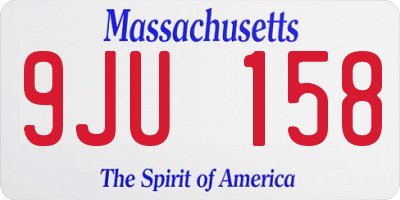 MA license plate 9JU158
