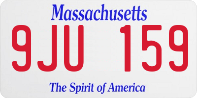 MA license plate 9JU159