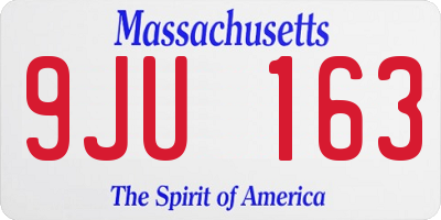 MA license plate 9JU163