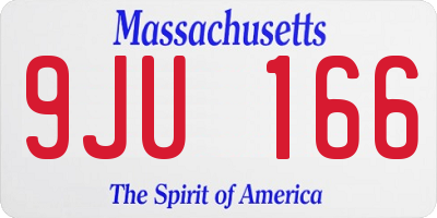 MA license plate 9JU166