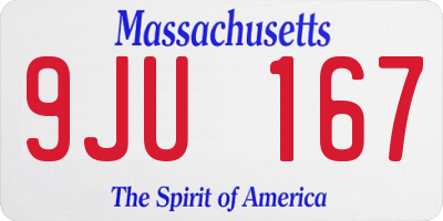 MA license plate 9JU167