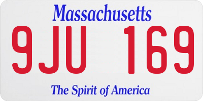 MA license plate 9JU169