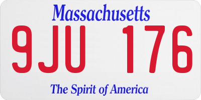 MA license plate 9JU176