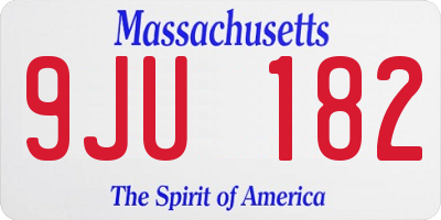 MA license plate 9JU182