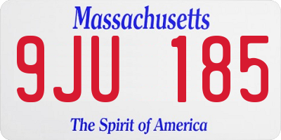 MA license plate 9JU185