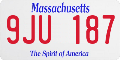 MA license plate 9JU187
