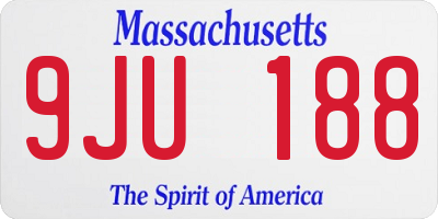 MA license plate 9JU188