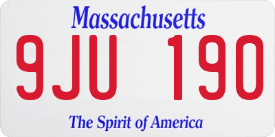 MA license plate 9JU190