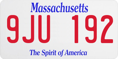 MA license plate 9JU192