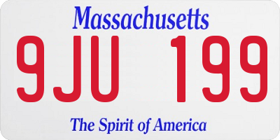 MA license plate 9JU199