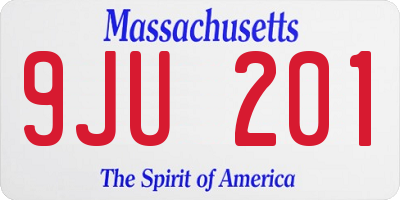 MA license plate 9JU201