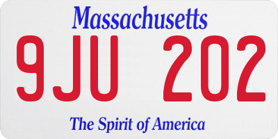 MA license plate 9JU202