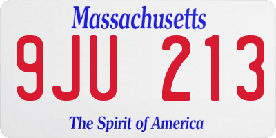 MA license plate 9JU213