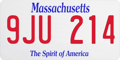 MA license plate 9JU214