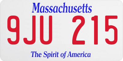 MA license plate 9JU215