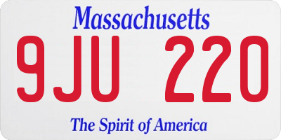 MA license plate 9JU220
