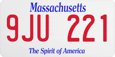 MA license plate 9JU221